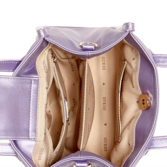 Guess Silvana 2 Compartment Mini Tote Bag Violet - Picture 2 of 13